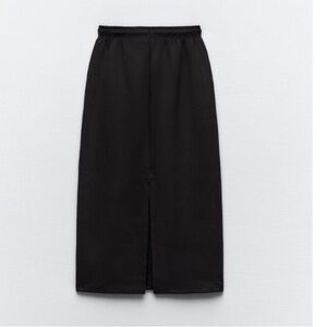 Zara black cotton sweat skirt.